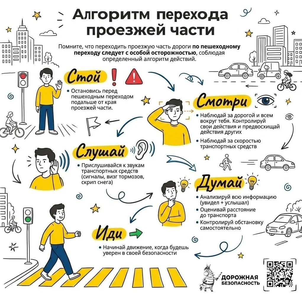 Алгоритм перехода проезжей части: