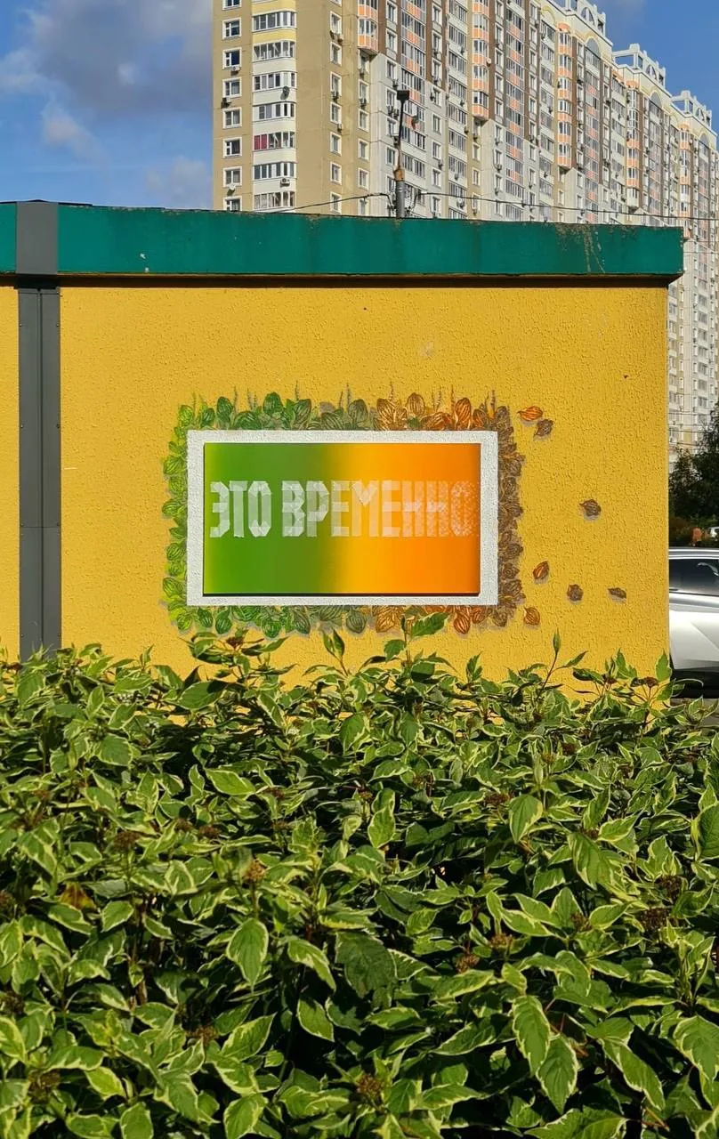 В химкинском мкр. Левобережный установлена новая работа Артёма Артохота «Всё это времен...