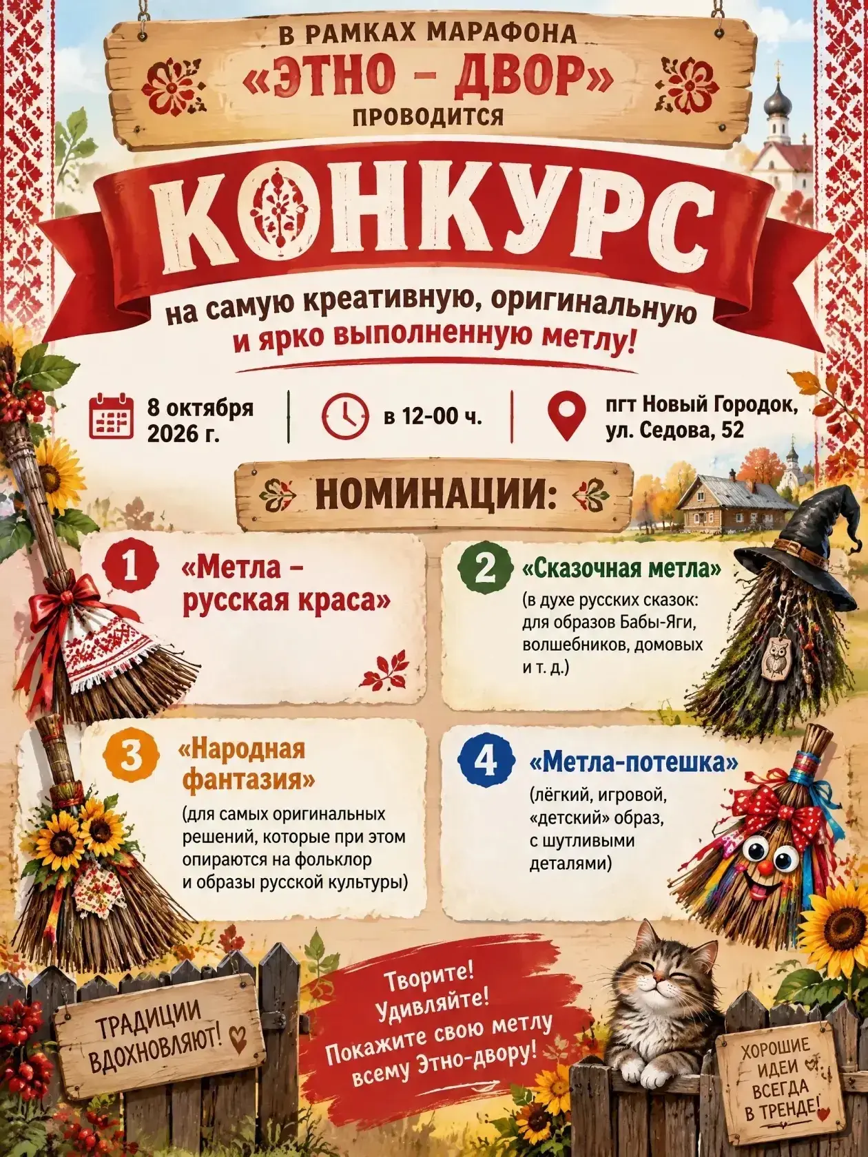 🍂 В рамках  большого  праздника «Этно-двор»: возрождаем традиции вместе!» объявляется ...