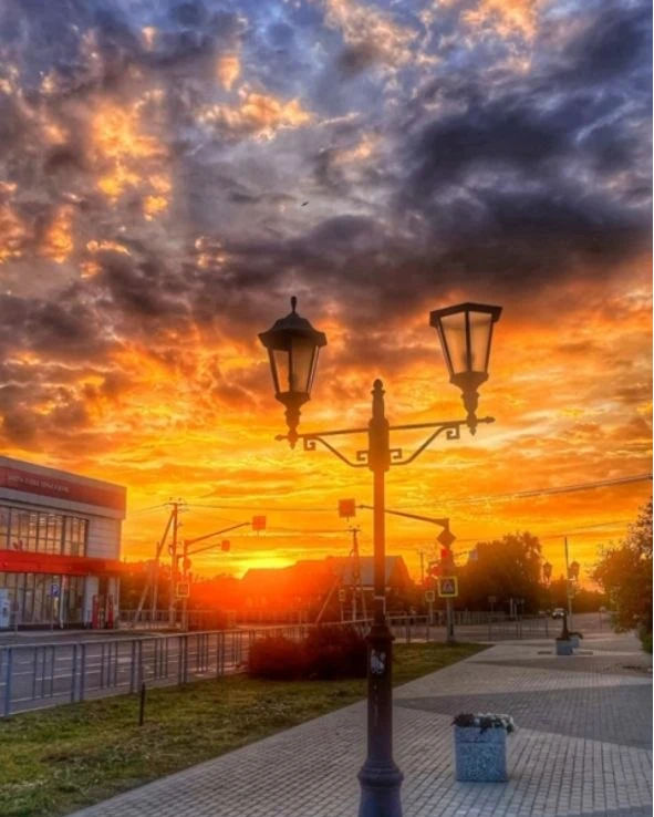 Красивый закат в Белореченске