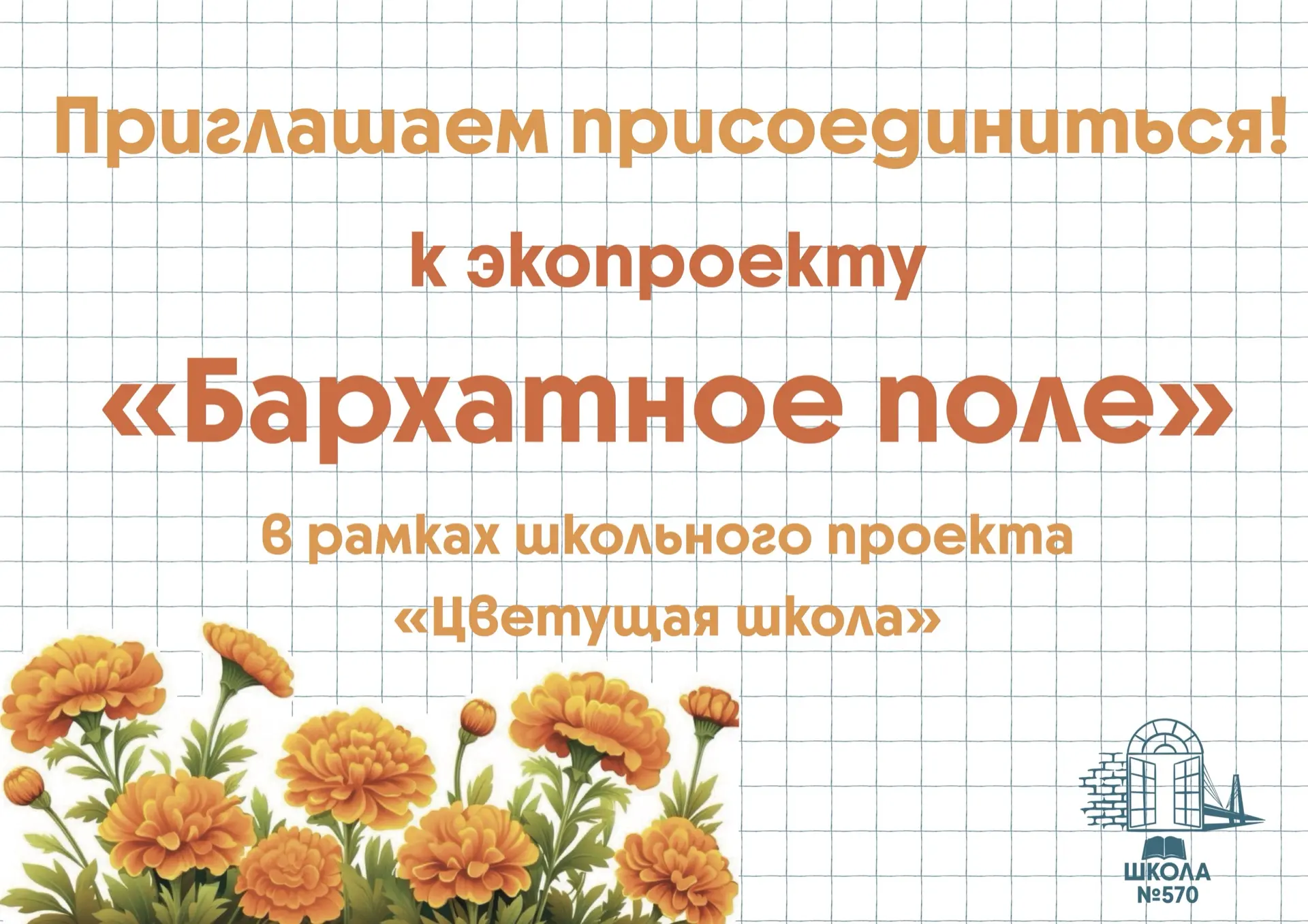 🌼Экопроект «Бархатное поле» в рамках школьного проекта «Цветущая школа»🌼  В нашей школе стартует доб