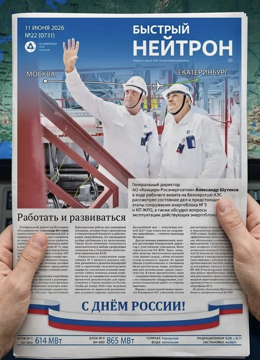 📰 Свежий «Быстрый нейтрон» в ваших руках 

🔹 Генеральный у нас
🔹 Человек года БАЭС. Владимир Рыжу