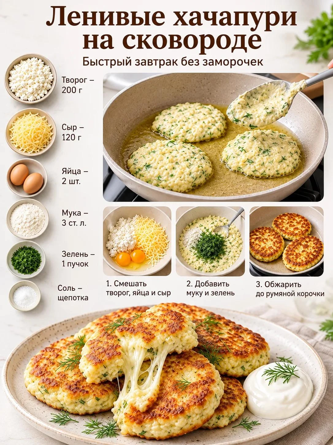 Ленивые хачапури на сковороде за 15 минут😍