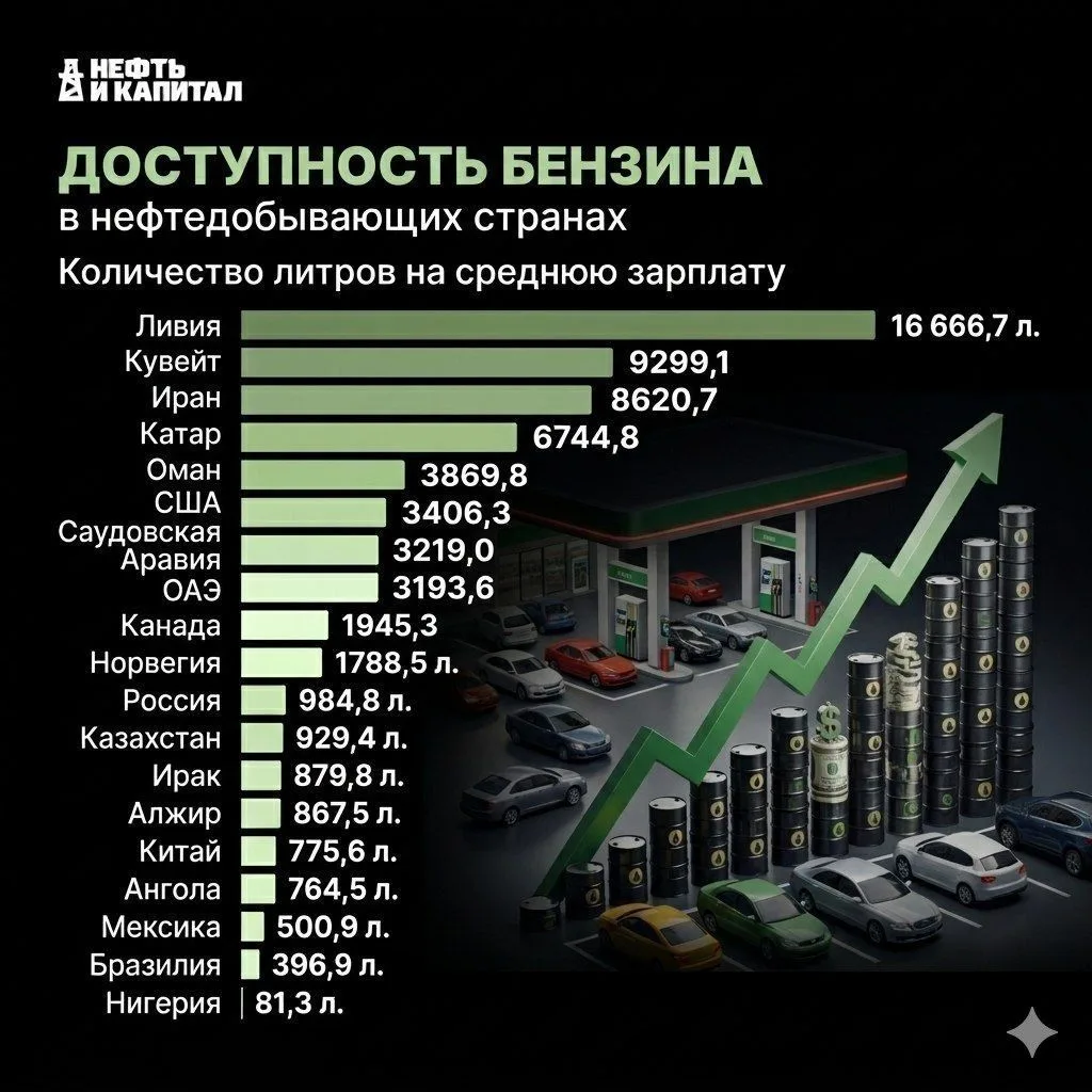 Россия — сырьевая сверхдержава, второе место в мире по объемам добычи нефти. Но по доступности бензи