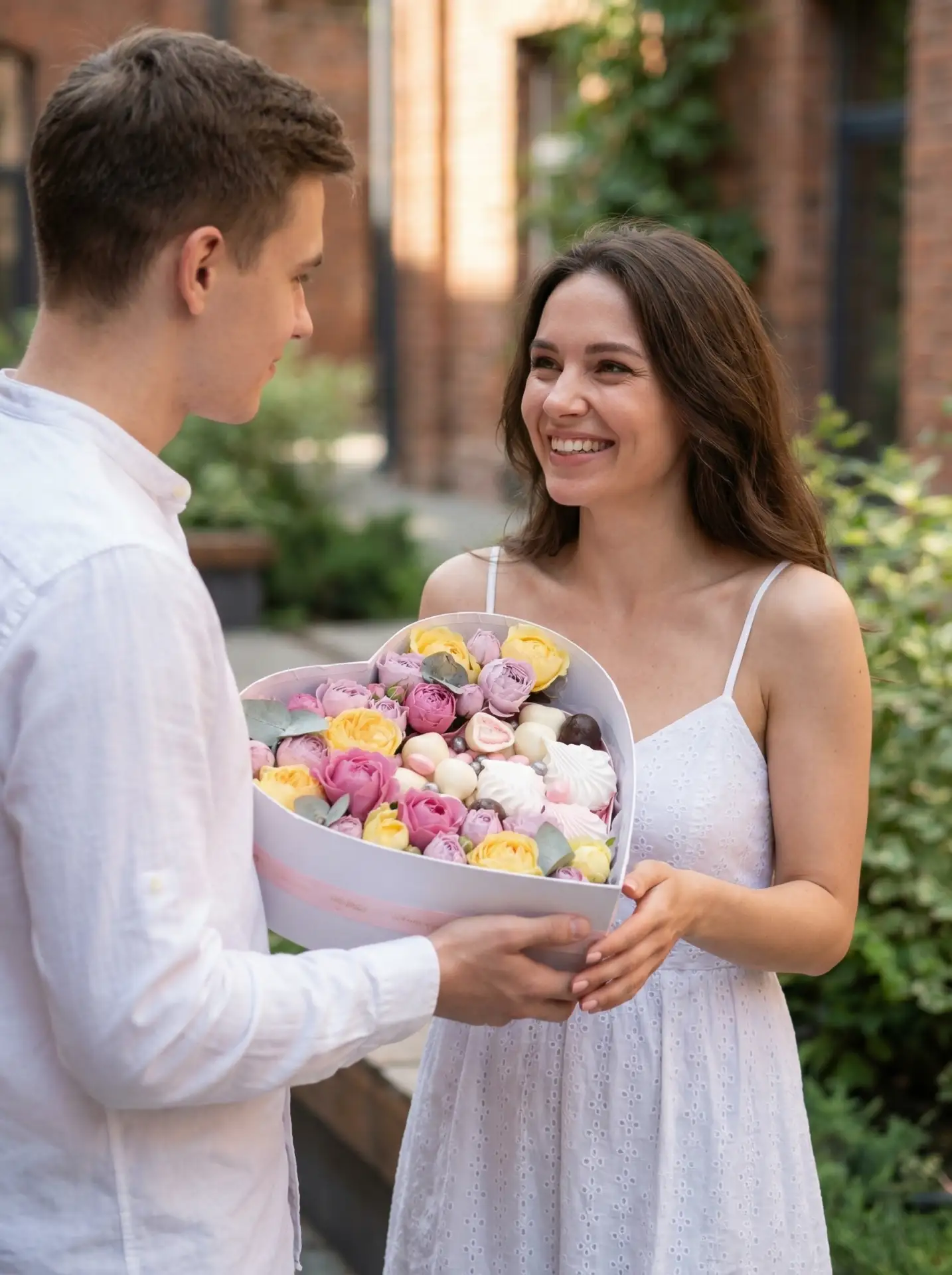 Оригинальный сладкий подарок на любой праздник — «Сердечное поздравление»! 💝 Внутри: клубника, минд