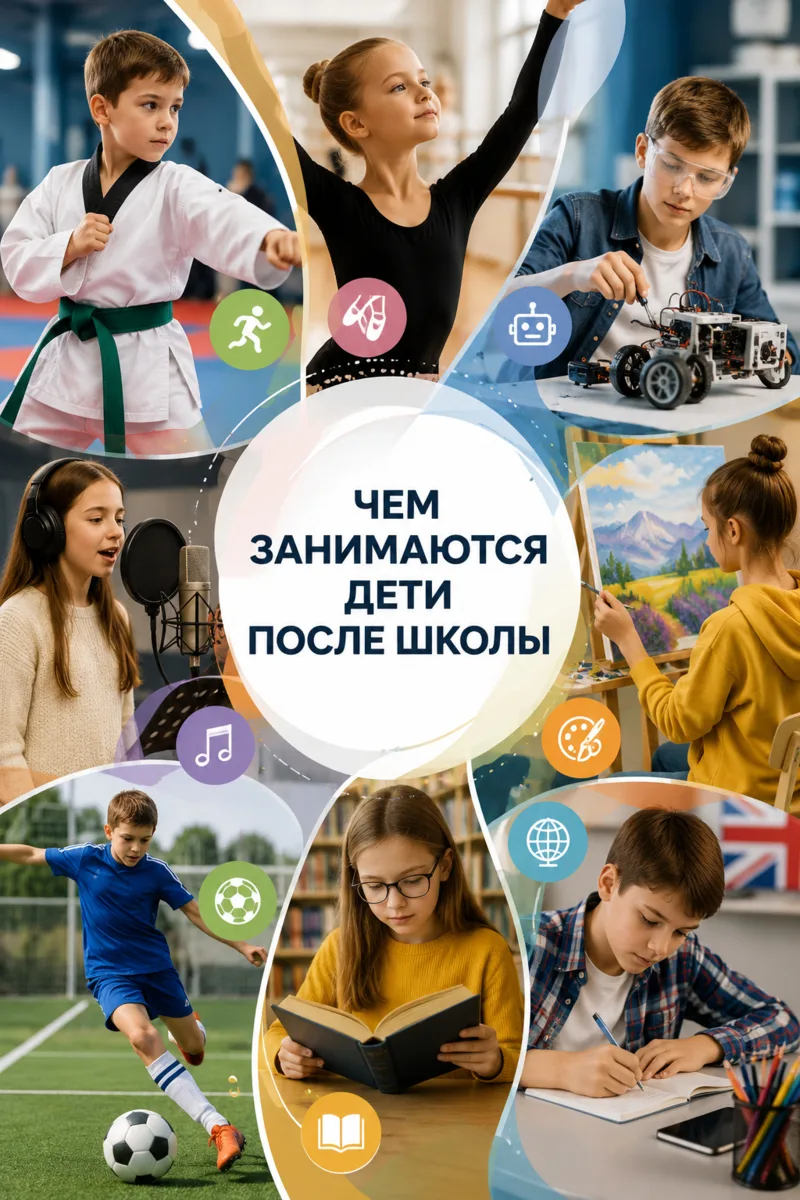 🎨 Музыкалка, футбол или робототехника: чем дети занимаются после школы?