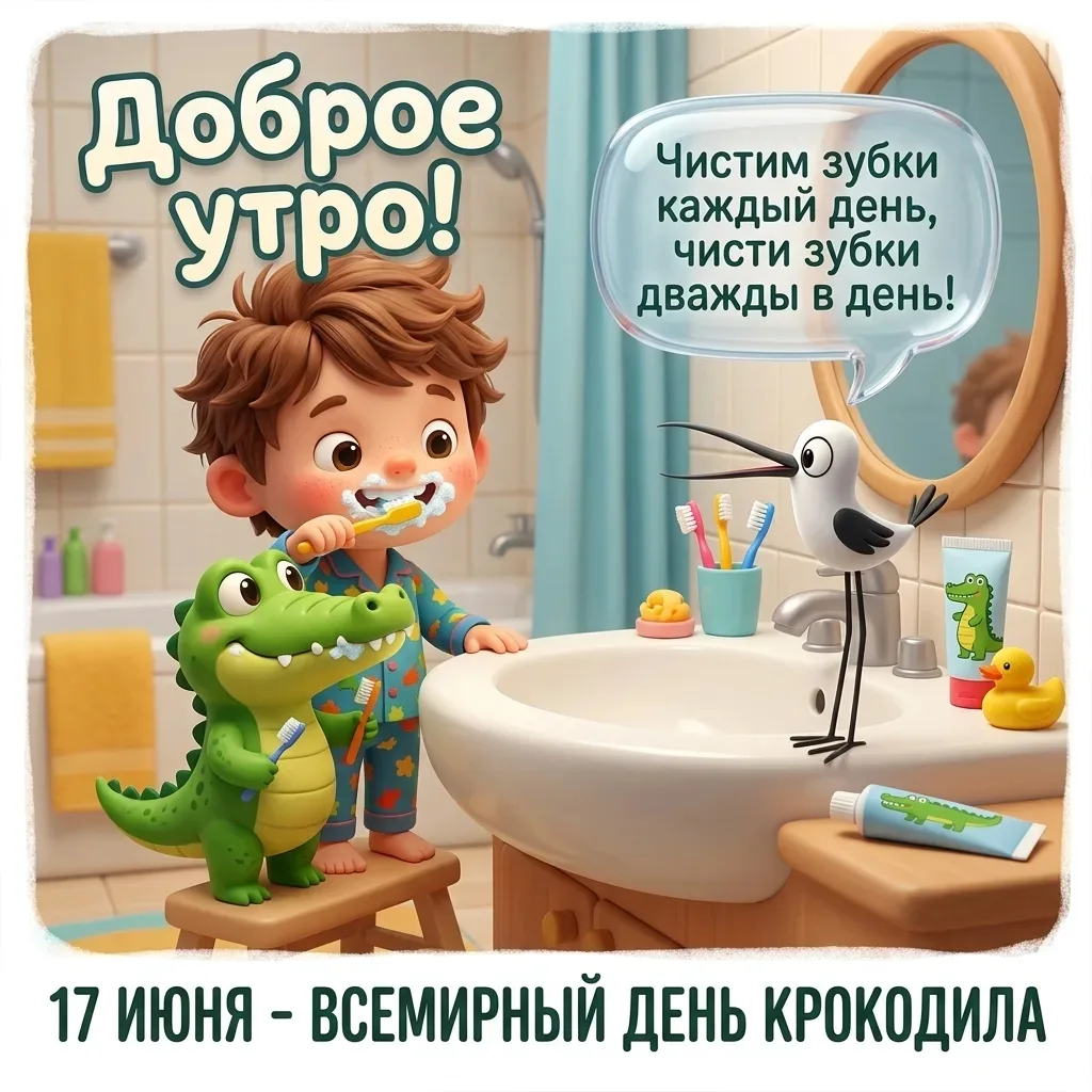Доброе утро! ☀️

Сегодня, 17 июня, необычный и зубастый праздник — День крокодила! 🐊

В честь этого