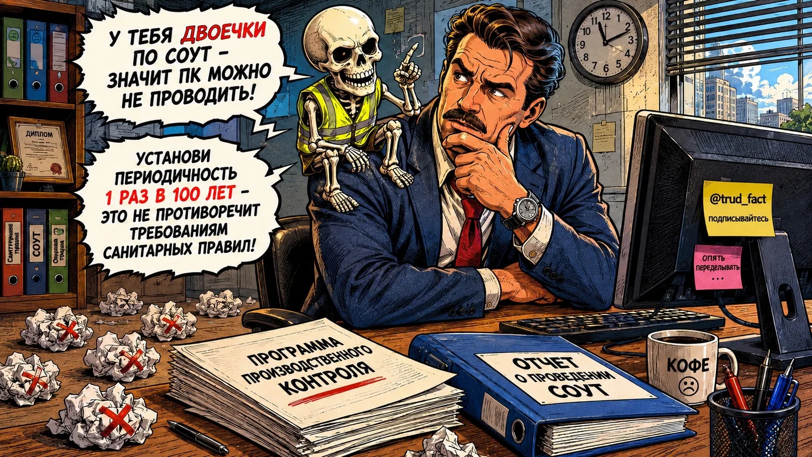 ⠀ 📉 ⠀ Как обесценивается производственный контроль (ПК) за условиями труда
⠀------

⠀ 📕 ⠀ ПК за ус