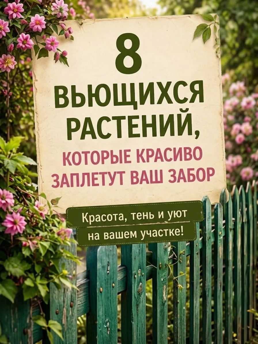 🪷8 вьющихся растений, которые заплетут ваш забор