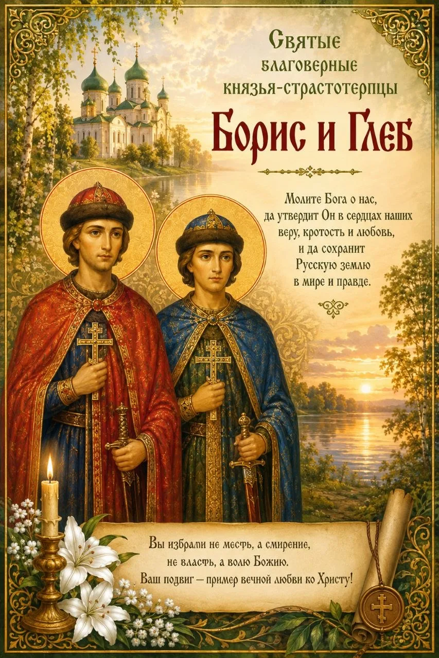 🕊 6 августа - День памяти святых благоверных князей-страстотерпцев Бориса и Глеба! 🕊

◕✿◕ 〰️◕✿◕ 〰️