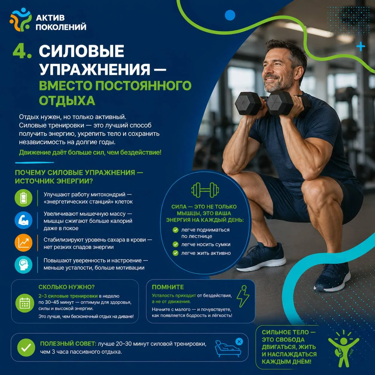 💪 Многие считают, что после тяжёлого дня лучше просто лечь на диван. Но часто именно д...