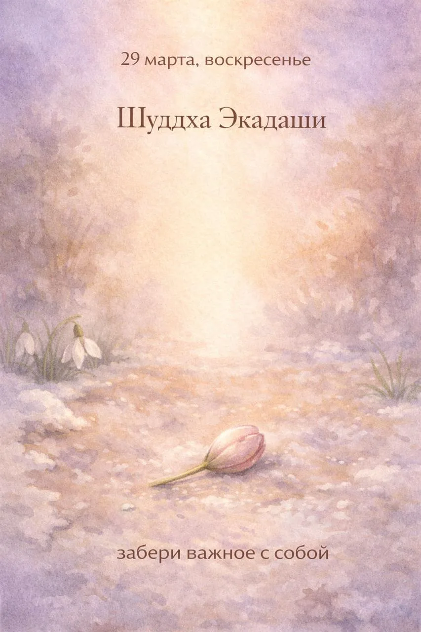 29 марта, воскресенье Шуддха Экадаши  ✨Сегодня особенное воскресенье — Шуддха Экадаши, день очищения
