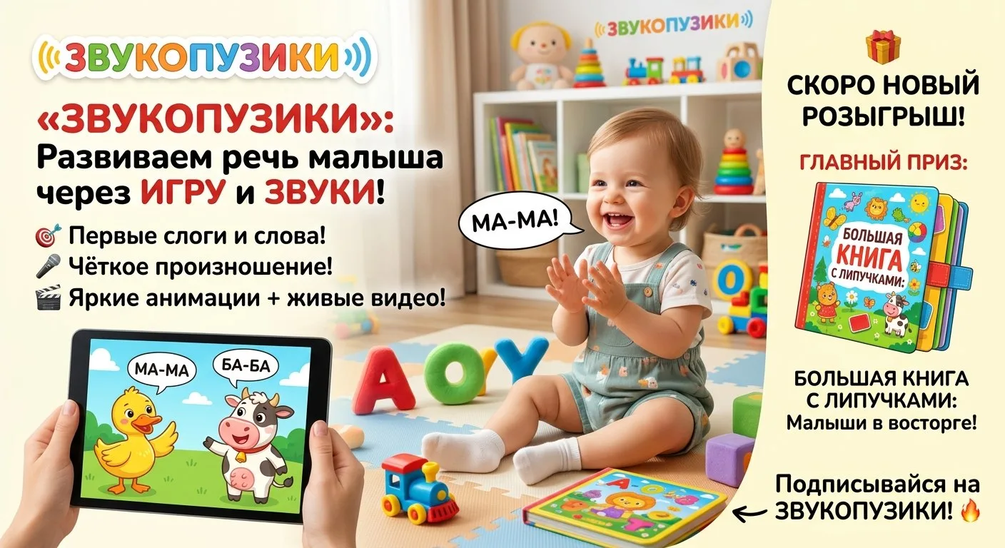 🔥 «Звукопузики»: развиваем речь малыша через игру и звуки! 🥰