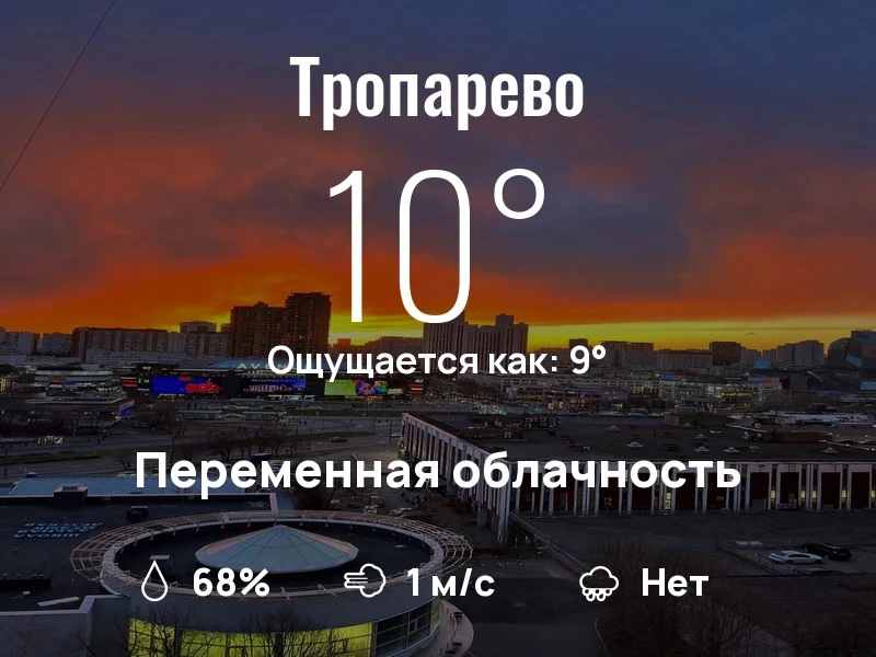 Что с погодой в Тропарёво?