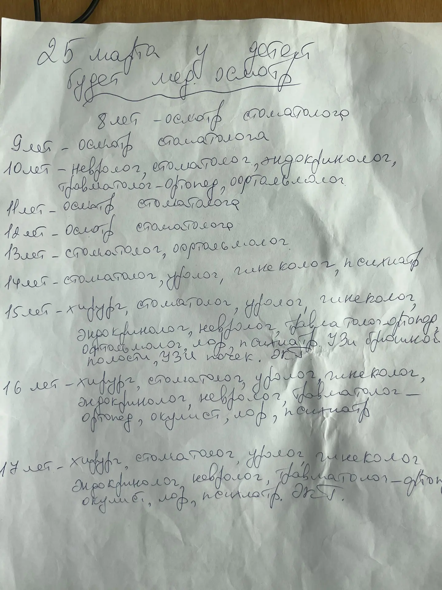 Уважаемые родители! 25 марта в школу приезжают врачи. Просьба в этот день ВСЕМ детям бы...