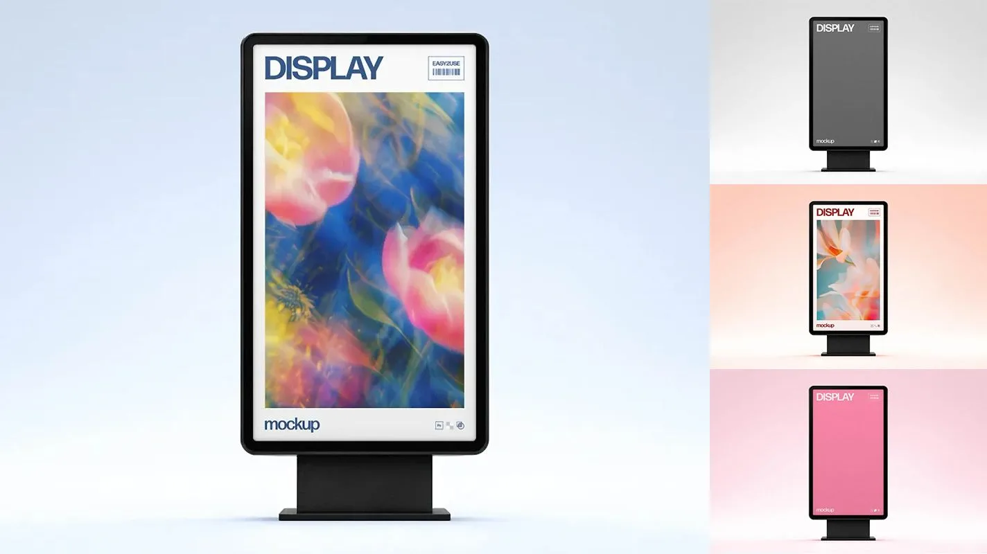 ► Мокап вертикального цифрового экрана | Vertical Digital Screen PSD Mockup