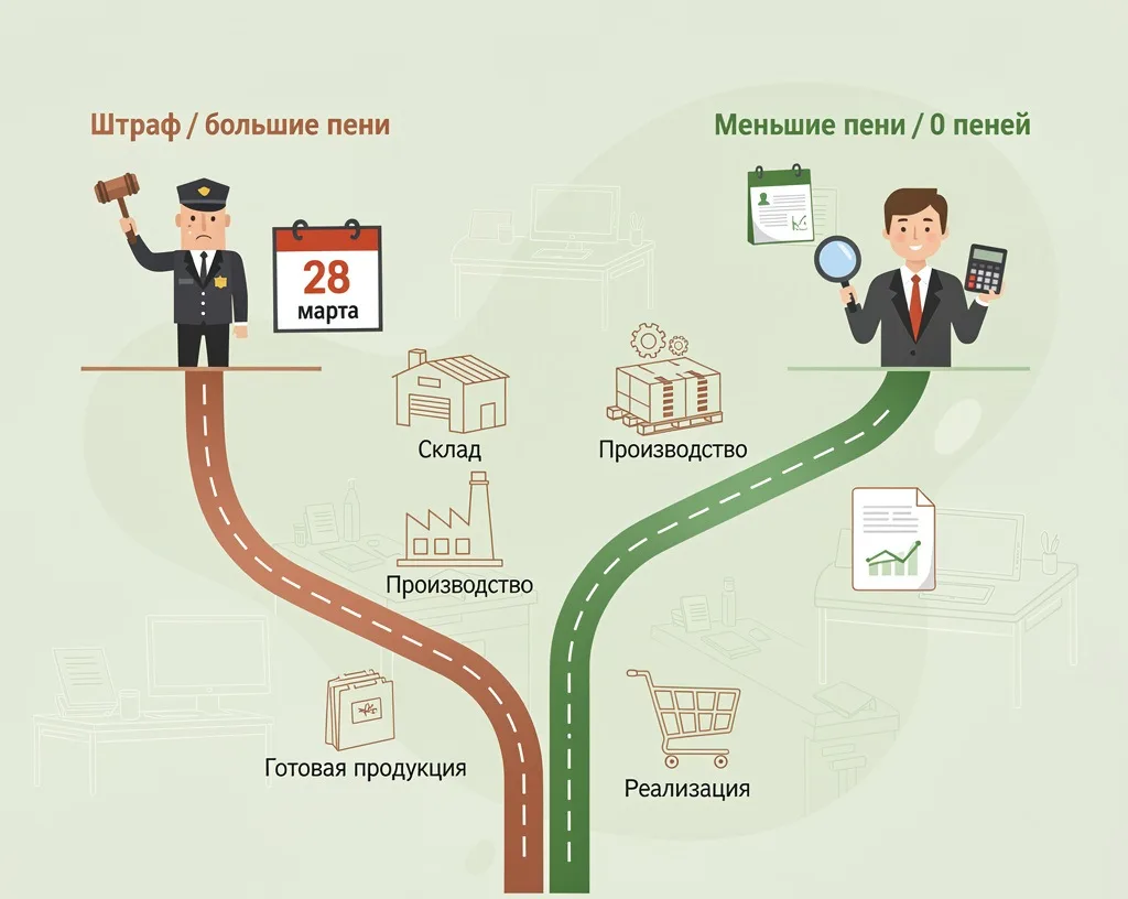 ⏱️ Продолжение: как экспертиза уменьшает пени