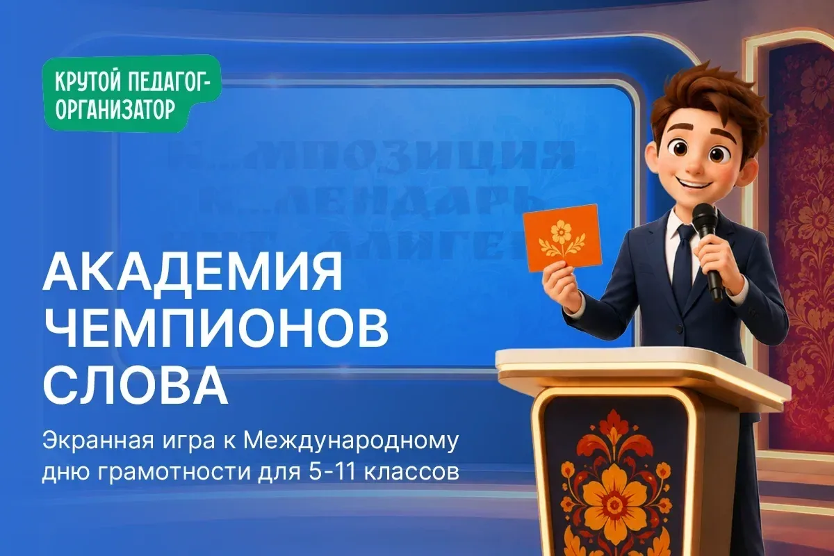 📝 Экранная игра для 5-11 классов к Международному дню грамотности «Академия чемпионов ...