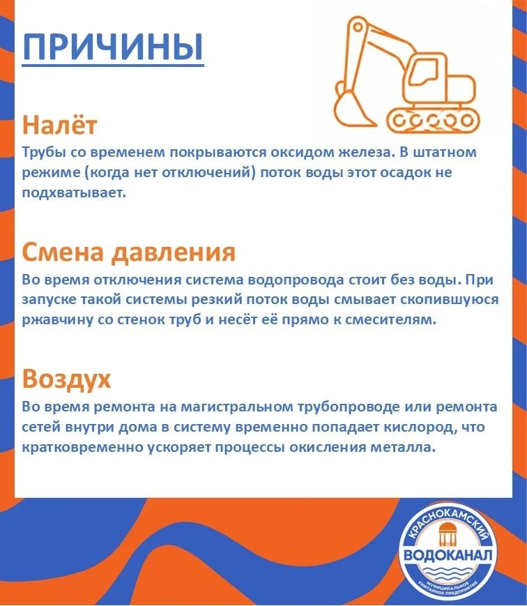 Ржавая вода после отключения водоснабжения?!

После завершения ремонтных работ (управляющей компание