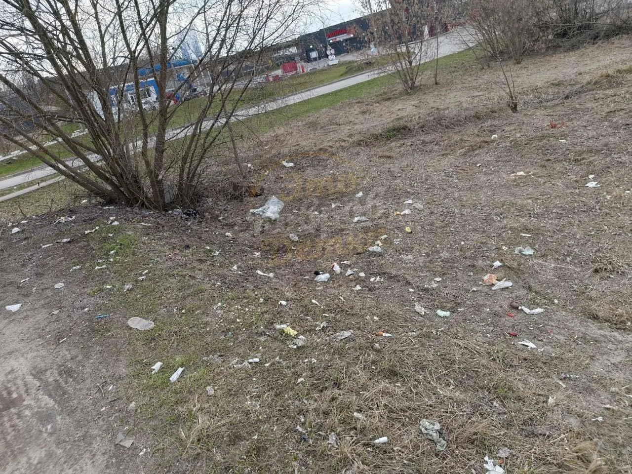 ⚡️ Вот в какой грязи  Нам приходится ждать транспорт, по всей территории разбросаны чек-ленты, котор