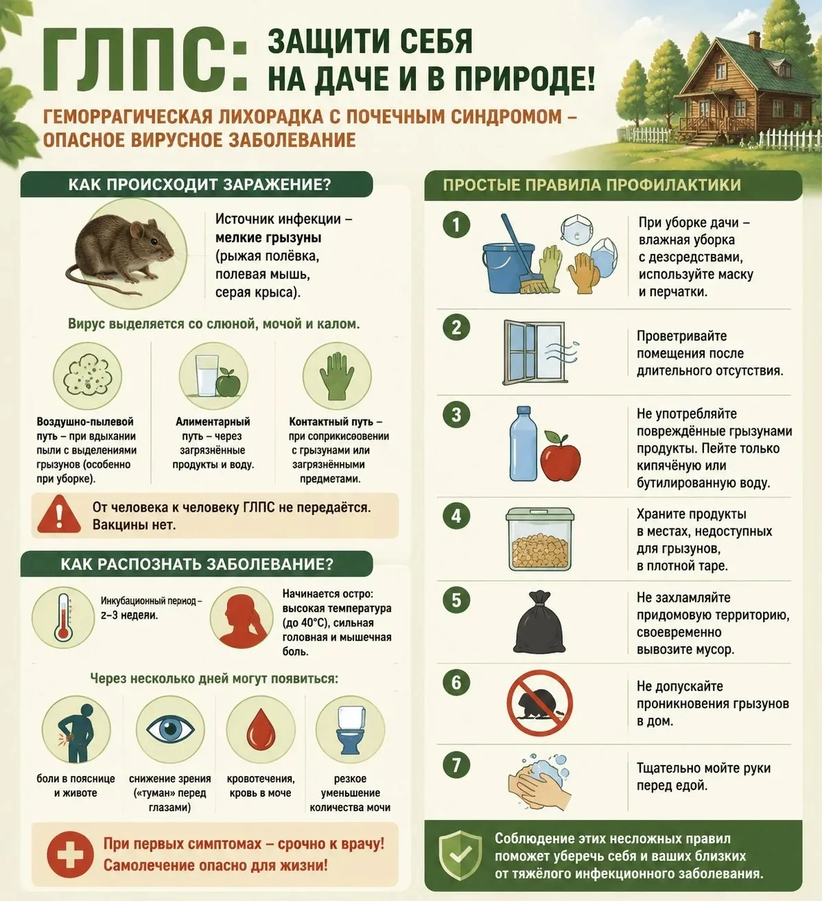 🐭С началом дачного сезона и активного отдыха на природе возрастает риск заражения гемо...