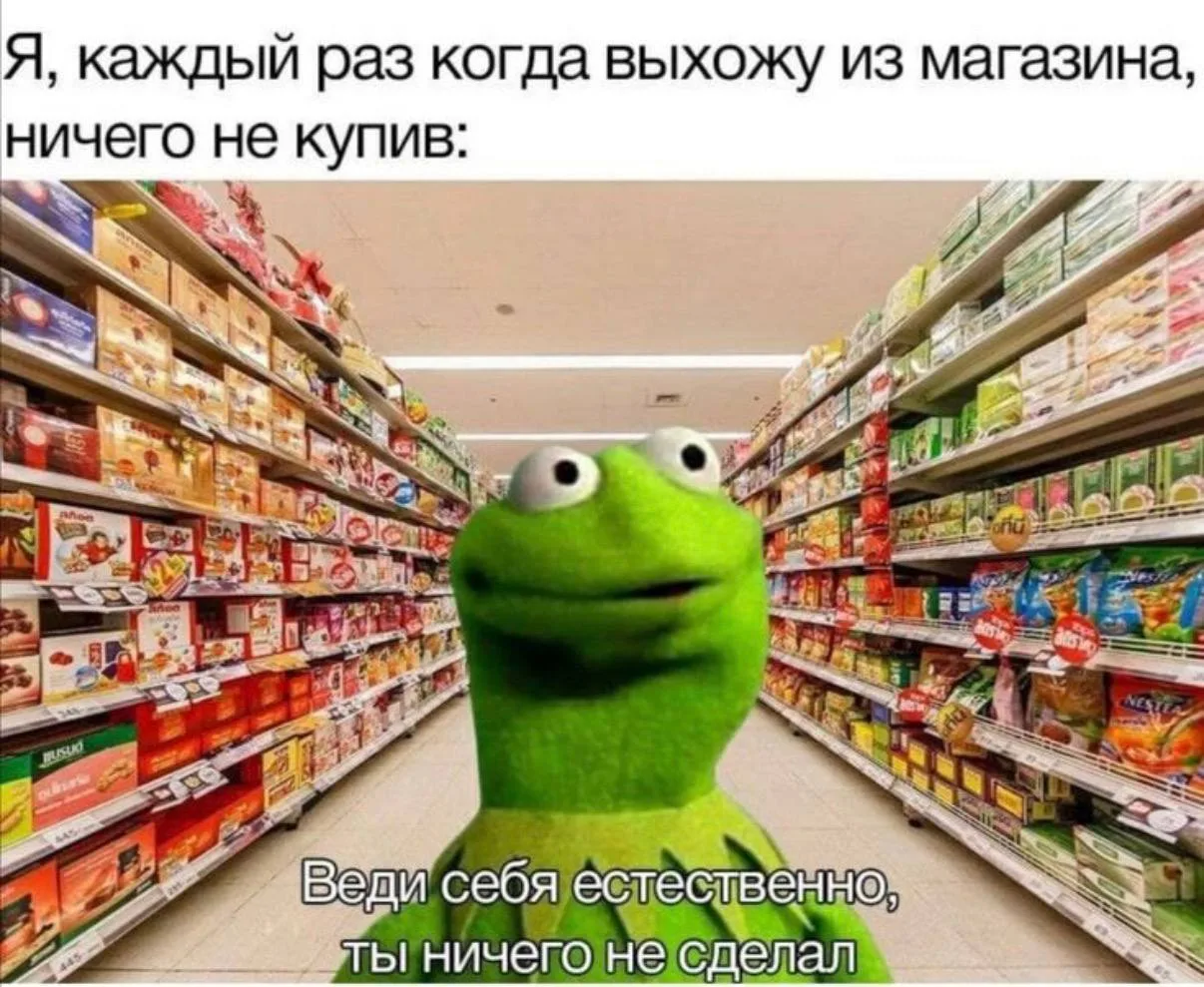Я каждый раз когда выхожу из магазина, ничего не купив: