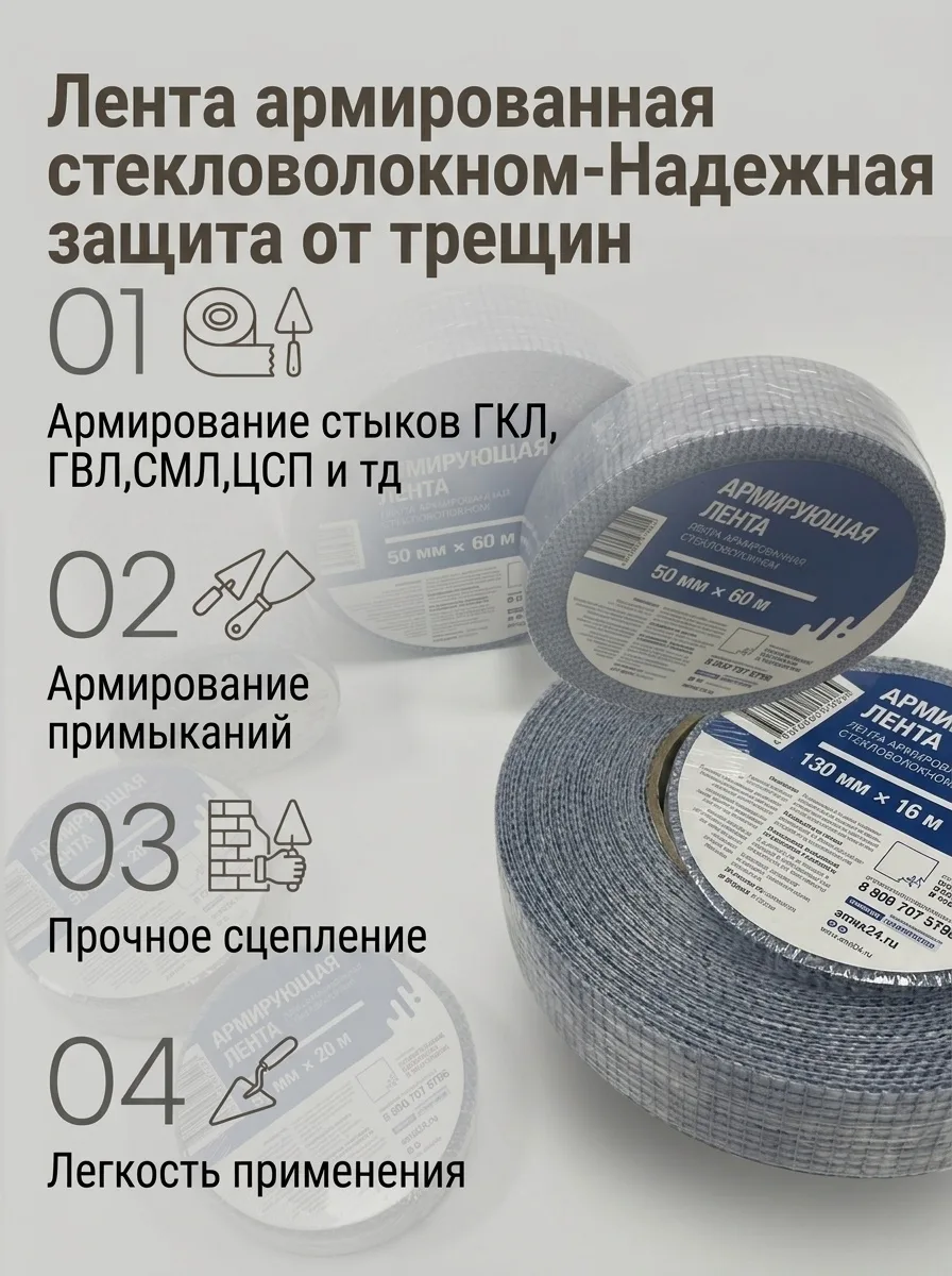 Армирующая Лента СМиТ (Стекловолокно) — Надежная Защита от Трещин на Долгие Годы!
