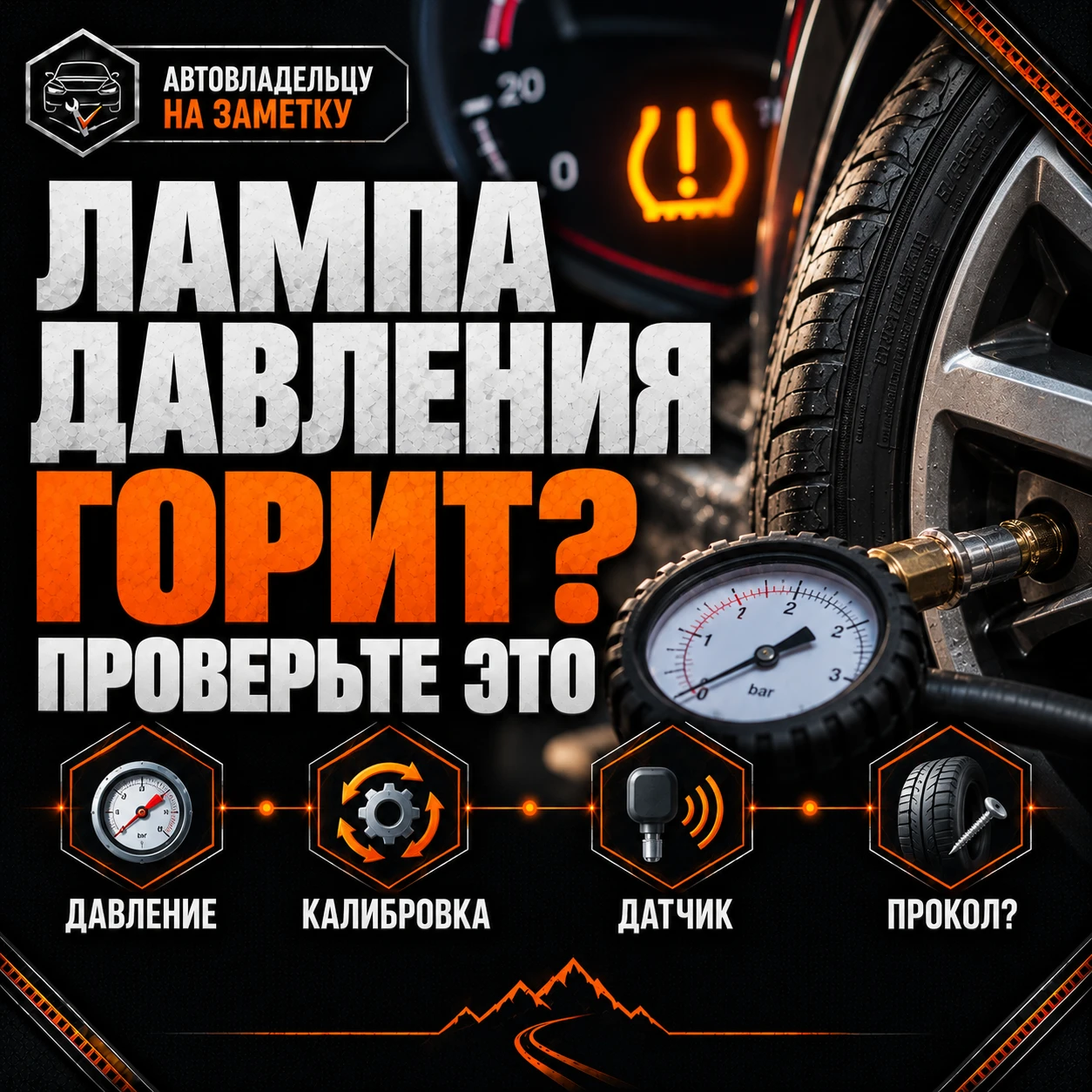 🚗 Давление в шинах нормальное, а лампа всё равно горит? Не спешите искать прокол