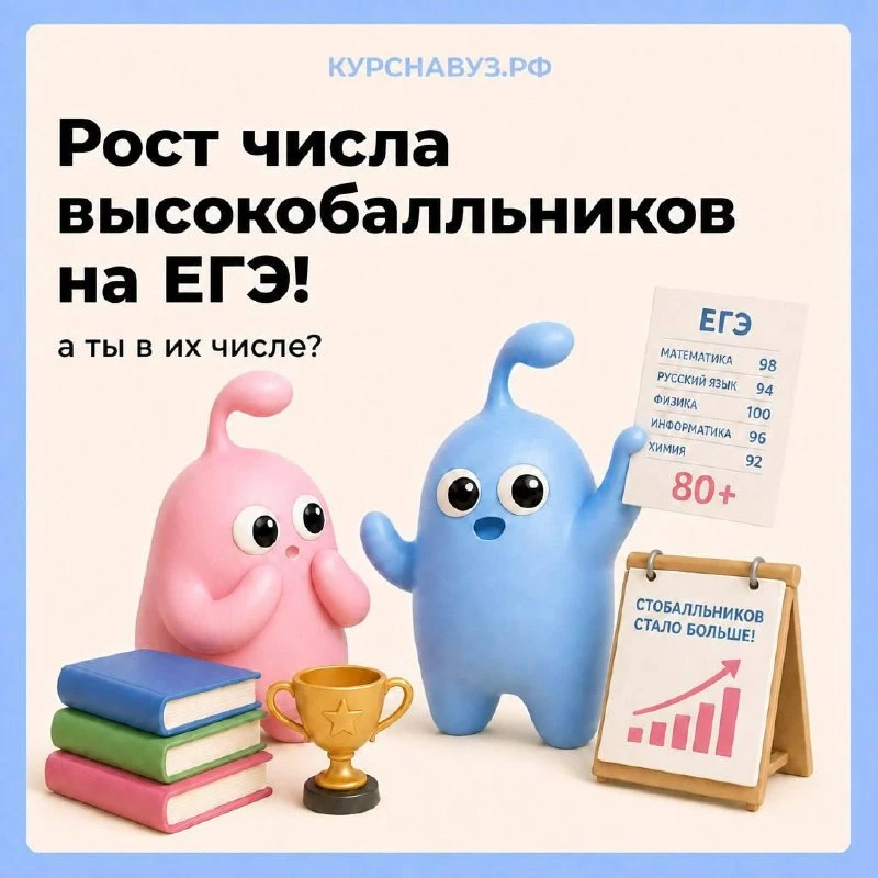 ⚡️ Рособрнадзор сообщил о росте числа высокобалльников на ЕГЭ

Количество выпускников, набравших 80 