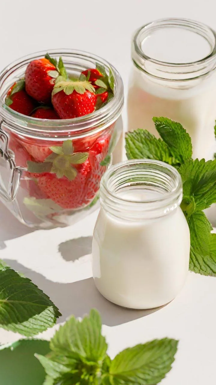 🍓 Тянущаяся Карамель на Клубничном Пюре с Мятой 🌿