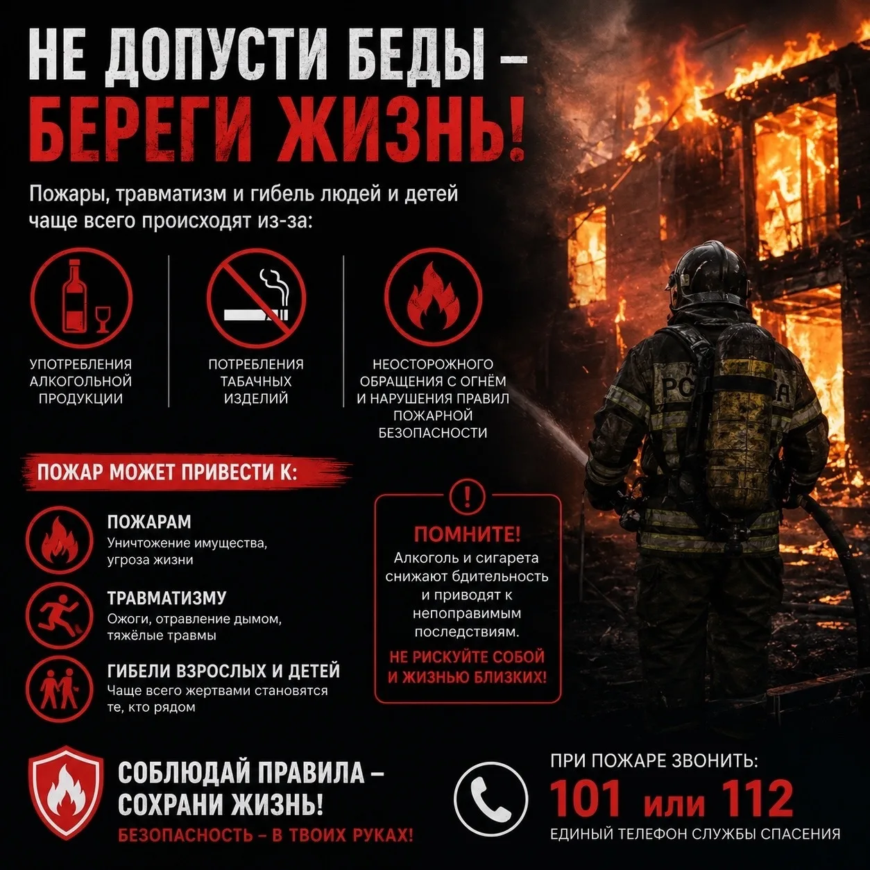 🚫 Безопасность начинается с выбора: нет — алкоголю и табаку! 
 
Сегодня мы хотим затронуть очень се