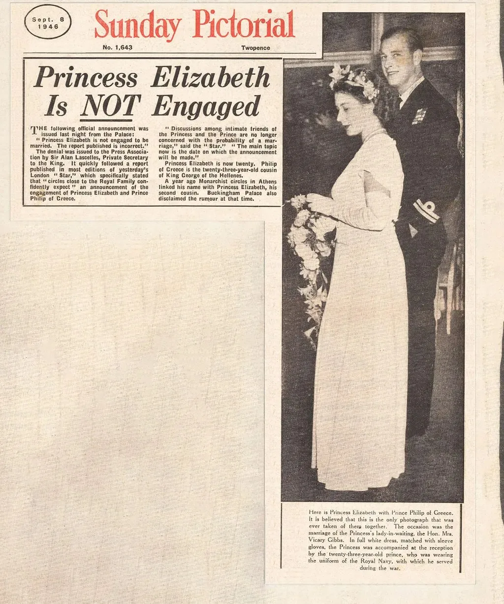Таблоиды всегда что-то знают 😏 сентябрь 1946 года.

💍 "Принцесса Елизавета НЕ помолвлена!" Дворец 