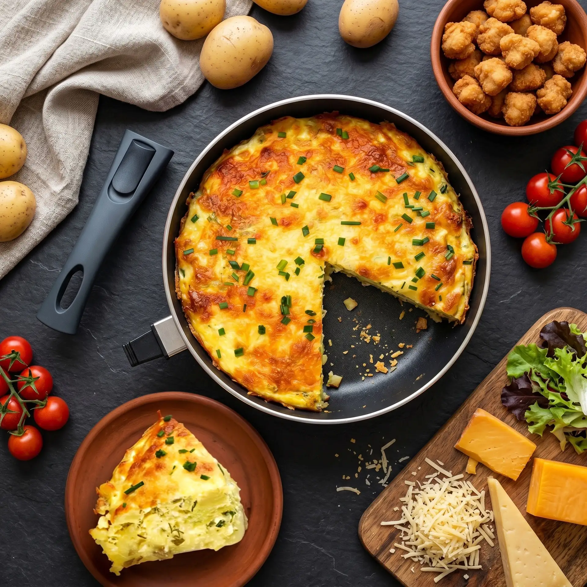 🥧 КИШ БЕЗ ТЕСТА С БРОККОЛИ И ТВОРОГОМ
Ещё один киш с нежной картофельной основой вместо теста, и с 