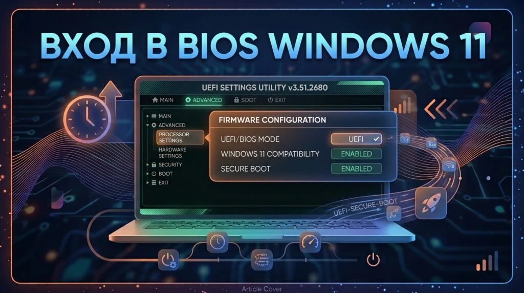 🤖 Как зайти в BIOS в Windows 11