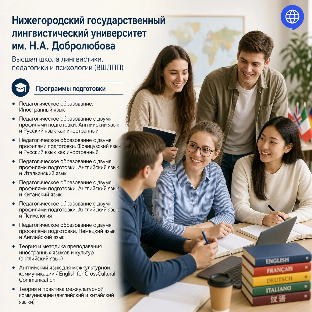 Нижегородский государственный лингвистический университет им. Н.А. Добролюбова помогает...