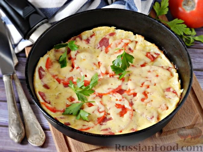 🍕 Ленивая пицца на сковороде