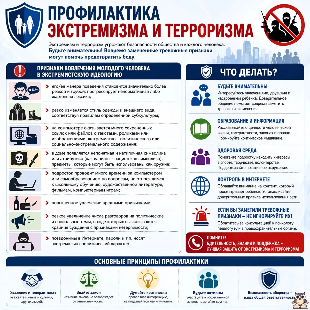 ❌ПАМЯТКА: признаки вовлечения молодого человека в экстремистскую идеологию