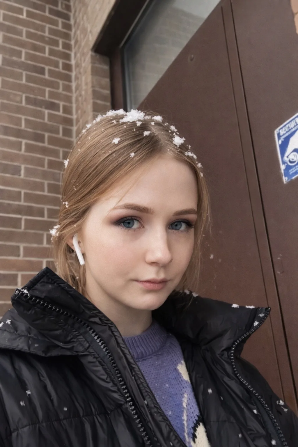 Снежинки в волосах, холодный воздух и тишина зимнего утра ❄️