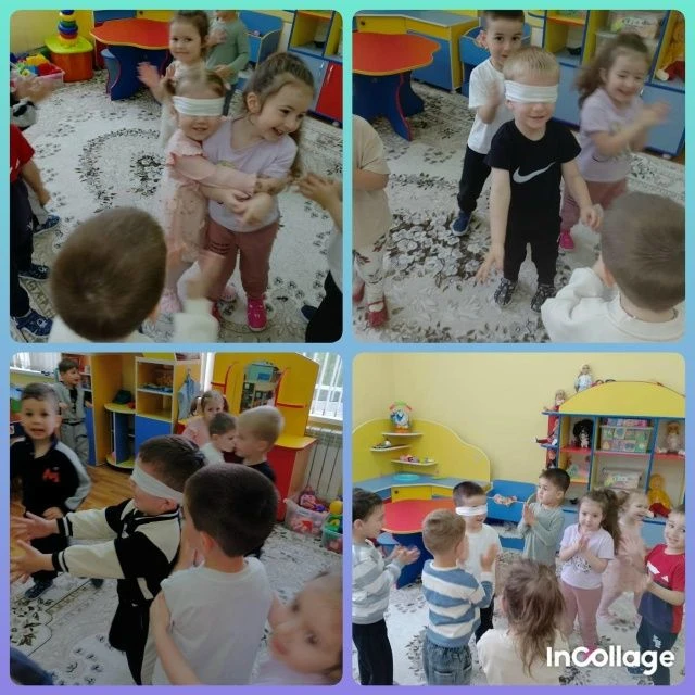 Подвижная игра"жмурки" в младшей группе под наблюдением воспитателя развивает ловкость, слух и ориен