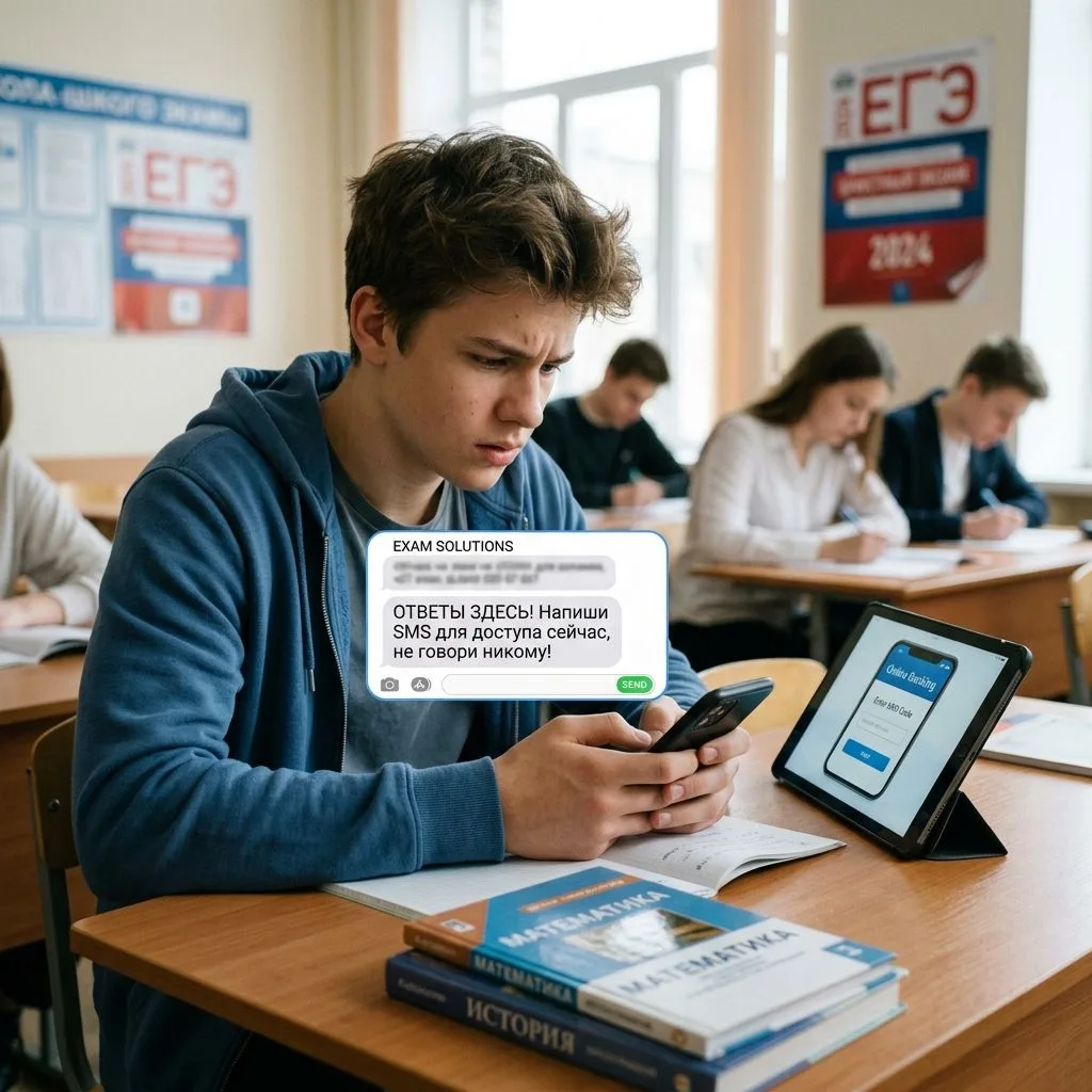 🧑‍🏫Во время экзаменационной кампании мошенники активизировались: 

они предлагают школьникам «гото