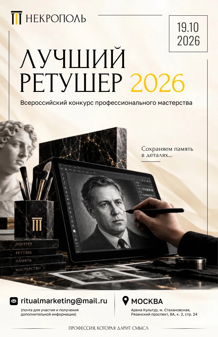 19 ОКТЯБРЯ 2026 ГОДА, В РАМКАХ ВЫСТАВКИ «НЕКРОПОЛЬ – 2026» ПРОЙДЁТ КОНКУРС «ЛУЧШИЙ РЕТУ...