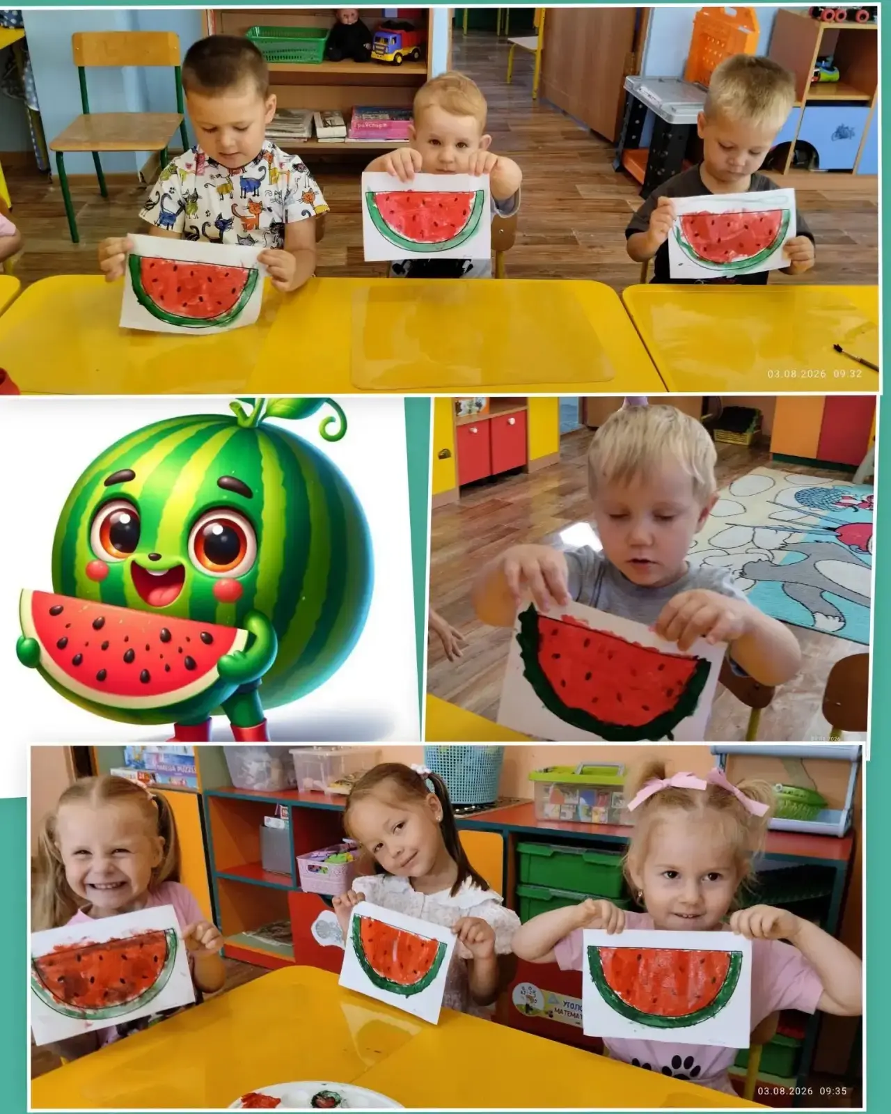 🍉Рисовали мы арбуз.
