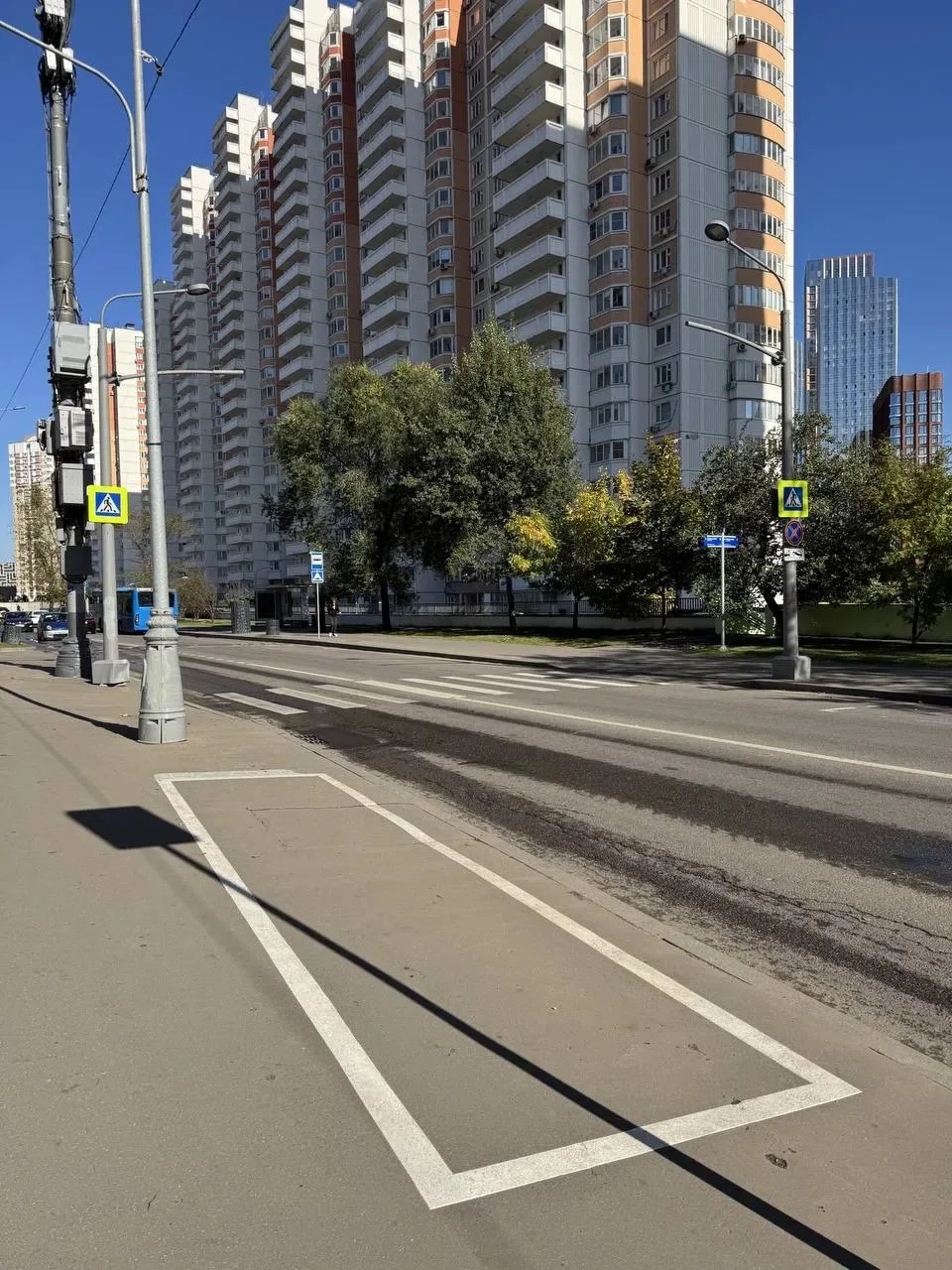 В Москве заметили новую разметку парковки для роботов-доставщиков