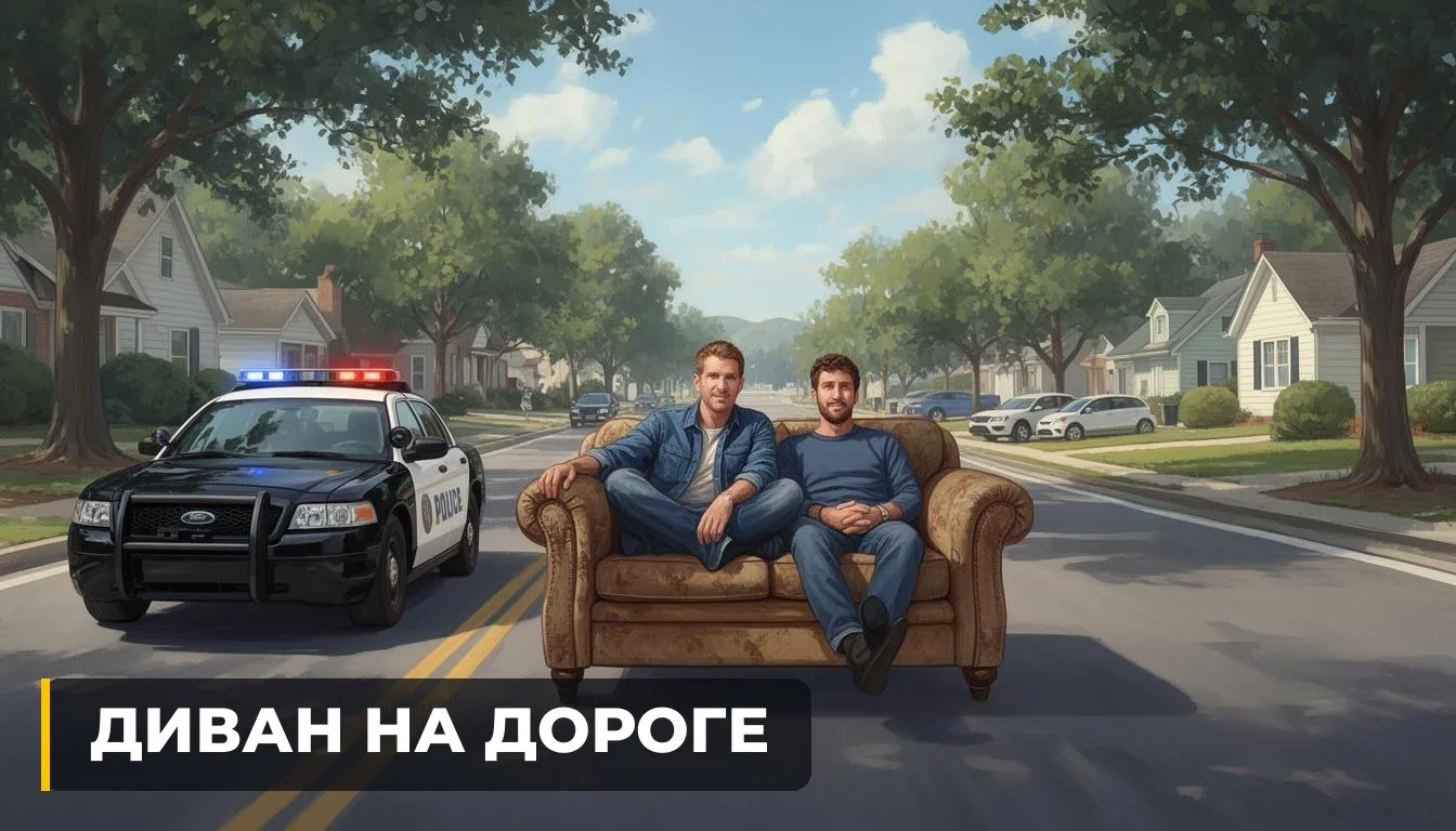 🇺🇸 ДИВАН ВЫЕХАЛ НА ДОРОГУ — И ЕГО ОСТАНОВИЛА ПОЛИЦИЯ