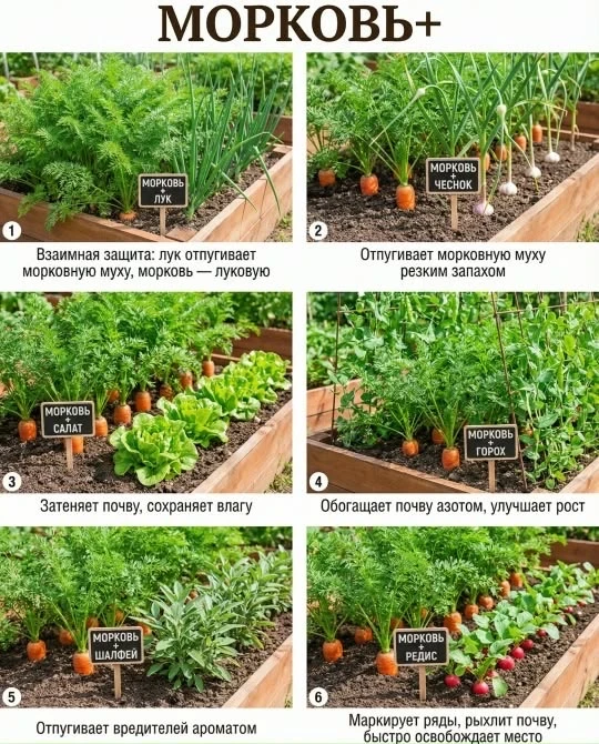 Идеальные соседи для морковки: лучшие комбинации на грядке 🥕