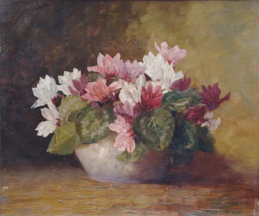 «Цикламены» 

Макс Штреккенбах (Max Theodor Streckenbach, 1863–1936) - немецкий художник. 

Картины 