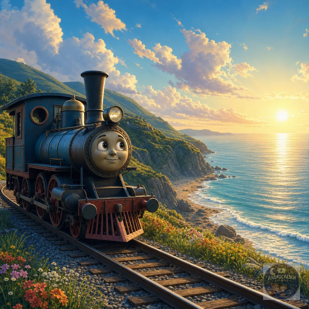 🚂✨ В маленьком депо жил паровозик, который больше всего на свете мечтал увидеть море. ...
