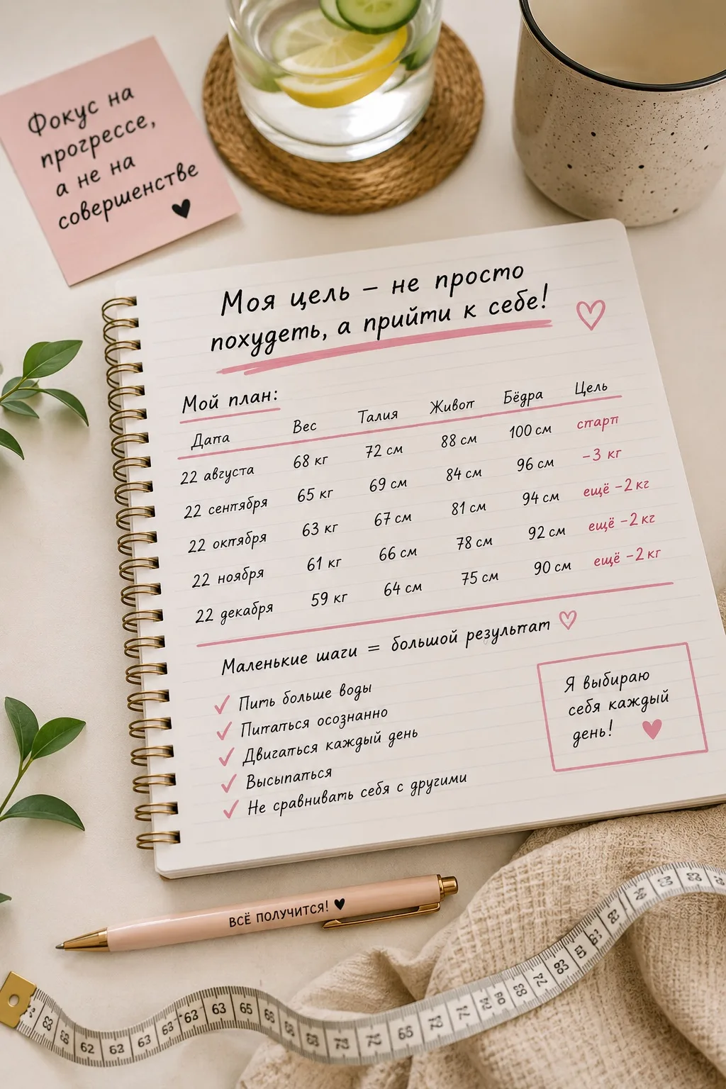 🎯 Ты тоже каждый раз ставишь себе цель: «Хочу похудеть на 10 кг»?