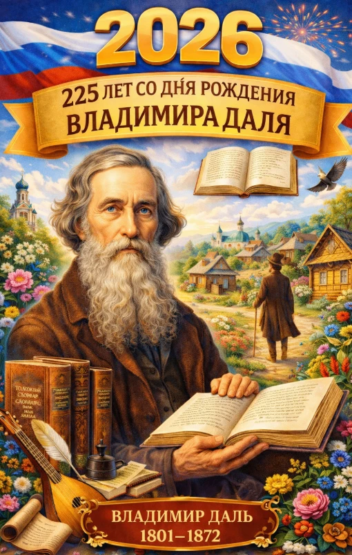 📚225 лет со дня рождения Владимира Ивановича Даля: участвуйте во всероссийской акции «Великое насле