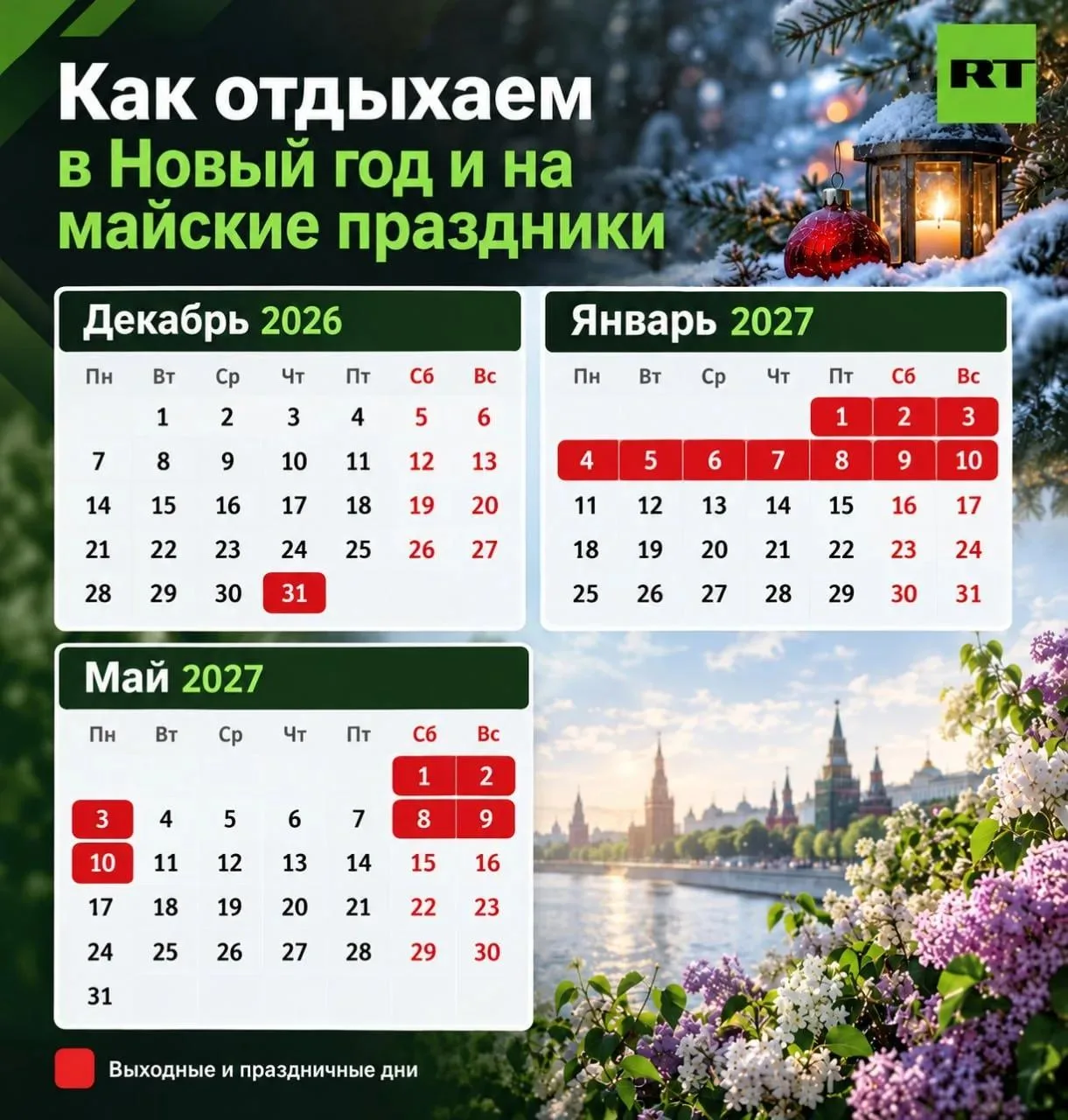Стало известно, как мы будем отдыхать в следующем году. Новогодние каникулы продлятся 1...